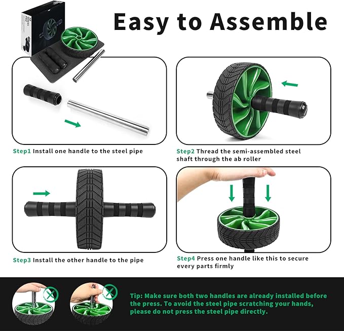 Ab Roller Wheel - AGREJO Ab Workout Equipment for Abdominal & Core Strength Training, Home Gym