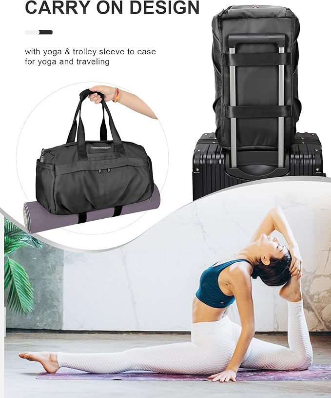 Gym Bag for Women Men with Shoe Compartment, Sport Duffel Bag, Waterproof Travel Weekender