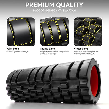 Foam Roller for Deep Tissue Massager, 13" High Density Exercise Patented Roller for Muscle Massage
