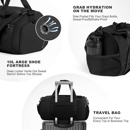 Gym Bag for Men Women With Shoe Compartment & Wet PocketWater Resistant Sports Gym Bag 、shoulder