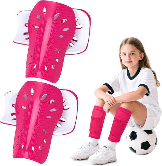 2 Pairs Shin Guards Soccer for Kids,Shin Pads Extra Lightweight Breathable Slide in Shin Guard for