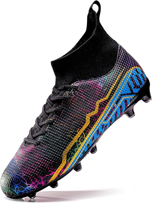 Soccer Cleats Mens Football Cleats Professional Soccer Shoes High-Tops Non-Slip Spikes for Big Boys