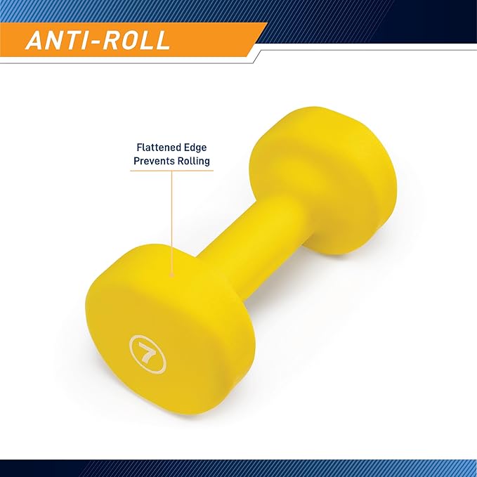Marcy Colored Neoprene Dumbbell (Sold in Singles or Set) Hand Weights, Exercise Free Weights for