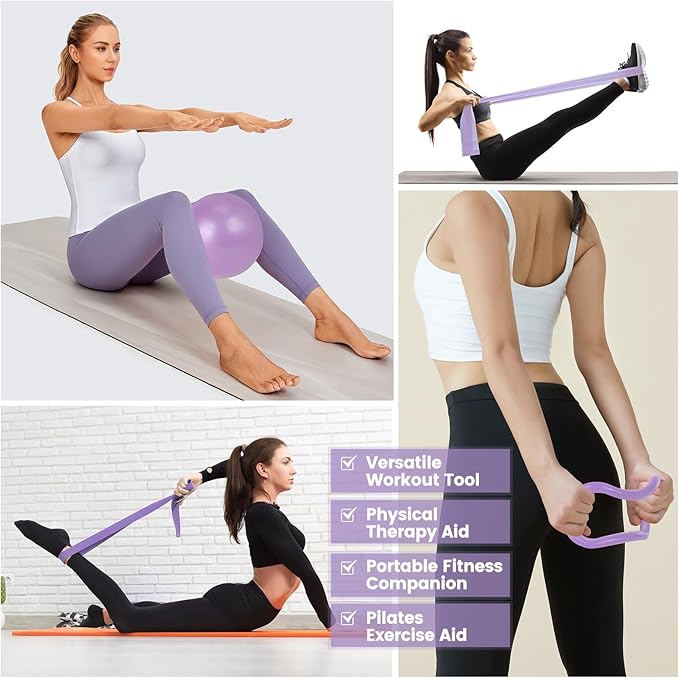 Home Pilates Essentials Kit for Women,Pilates Equipment Set with 9 Inch Yoga Ball,Figure 8