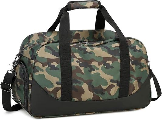 Octsky Boys Overnight Bag Weekender Bag Sports Gym Travel Duffel Bag with Shoe Compartment, Camo