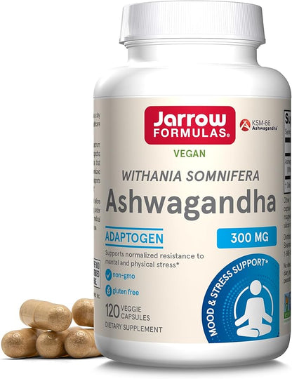 Jarrow Formulas® Ashwagandha Capsules, 300 mg Supplement Supports Normalized Resistance to Mental