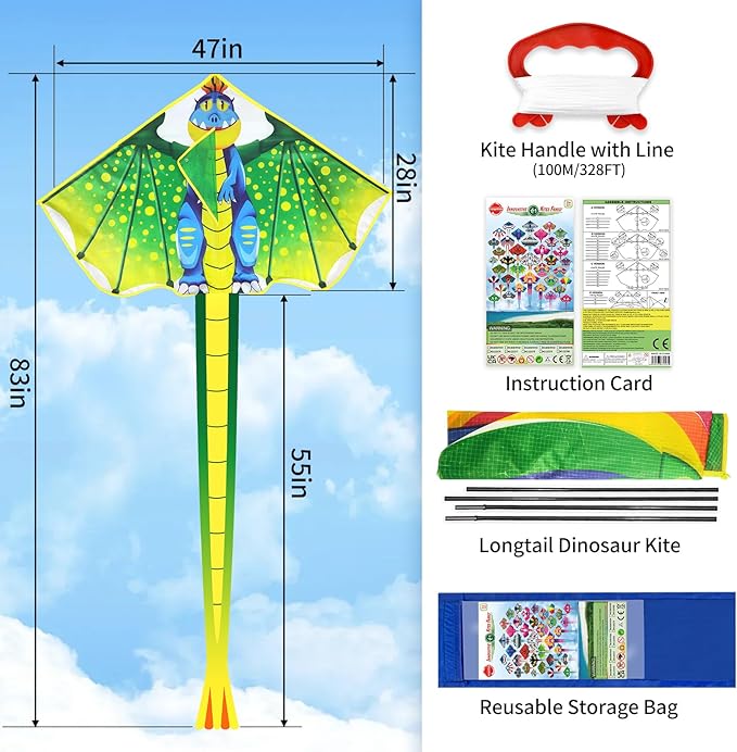 YongnKids Kite for Kids Age 4-8 8-12, Large Kites for Boys Adults Easy to Fly & Assemble, with