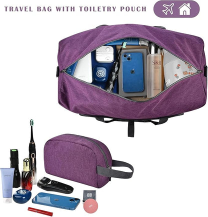 Felipe Varela Duffle Bag with Shoes Compartment and Adjustable Strap,Foldable Travel Duffel Bags