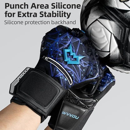 WVVOU Soccer Goalie Gloves for Adults and Youth, High Performance Goalkeeper Gloves with 5