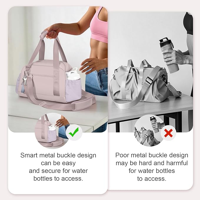 Small Gym Bag 14 inch for Women & Men Mini Gym Duffel Bag with Wet Compartment Waterproof Travel