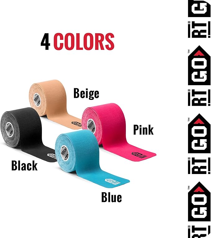 RockTape Go Gentle Adhesive Pre-Cut Kinesiology Tape (Blue)