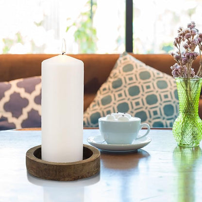 Stonebriar Unscented White Tall Pillar Candles, 80 Hour Burning Candle Pillars, Perfect for Decor