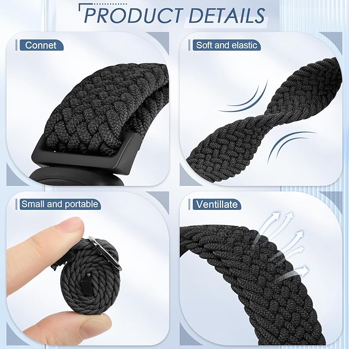 Tiptops Braided Nylon Bands Compatible with Fitbit Inspire 3/Inspire 2/Inspire/Inspire HR/Ace 2/Ace
