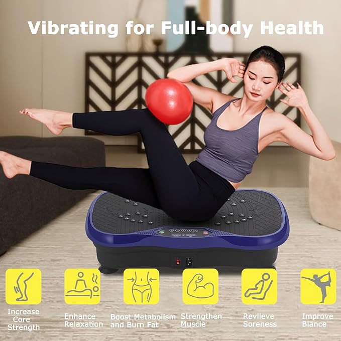 Vibration Plate Exercise Machine, Vibrating Plate Fitness Platform with Remote Control ??Portable