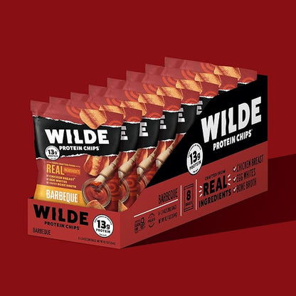 WILDE Protein Chips Barbeque, Thin and Crispy High Protein Snacks, Keto Friendly, Low Carb Chips
