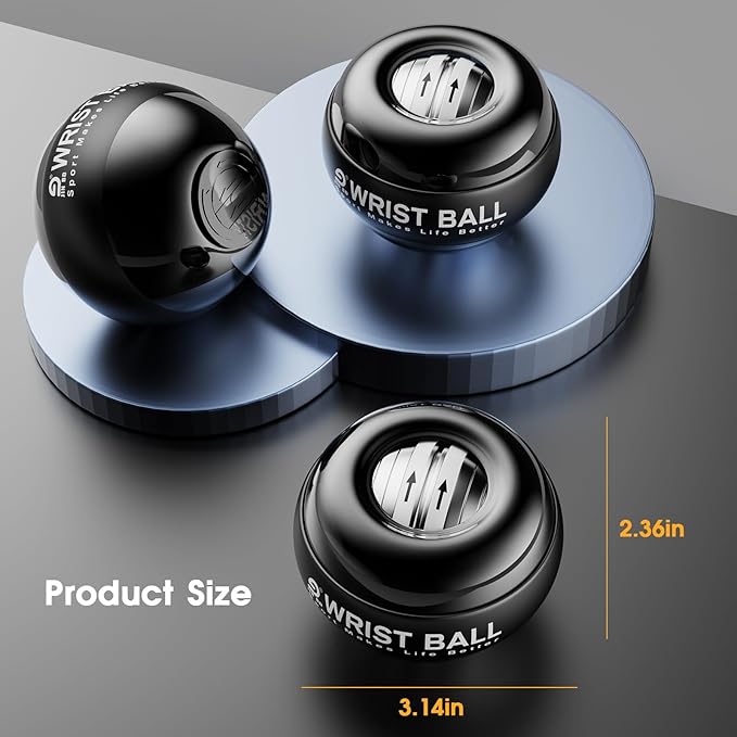 Wrist Trainer Ball Auto-Start Gyroscopic Forearm Exerciser Gyro Ball for Strengthen Arms, Fingers