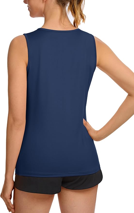 TACVASEN Women's UPF 80+ Workout Tank Top Sleeveless Quick Dry Sun Protection Hiking Athletic Gym