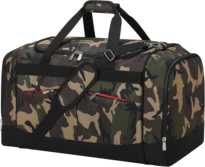 24 inch Large Gym Bag for Men - 65L Hard Bottom Duffle Bag with Shoes Compartment for Sport/Travel