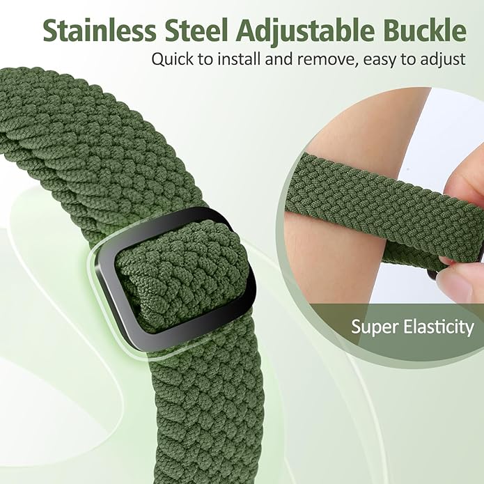 Elastic Braided Bands Compatible with Fitbit Charge 5/Fitbit Charge 6 for Women Men, Breathable