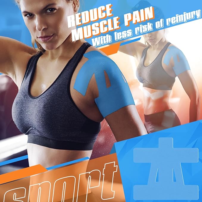 20 Count Kinesiology Tape for Shoulder Pain Relief Pre Cut Sports Waterproof Breathable Enhance