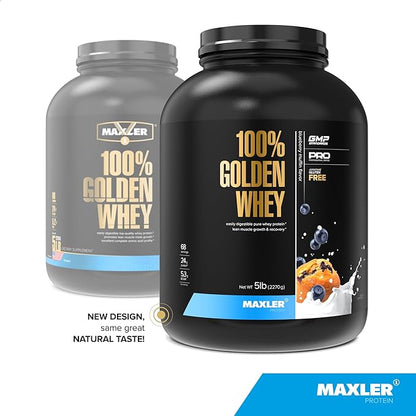 Maxler 100% Golden Whey Protein - 24g of Protein per Serving - Premium Whey Protein Powder for Pre