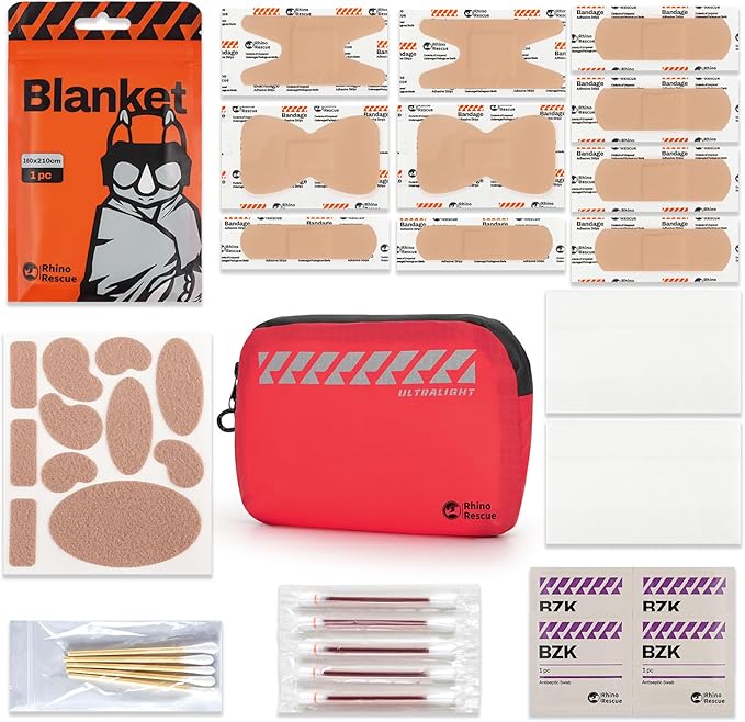 RHINO RESCUE EDC First Aid Kit for Travel, Mini Water-Resistant & Ultralight Portable Quick Search