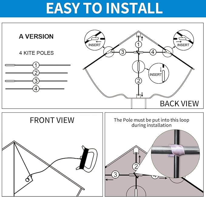 YongnKids Kite for Kids Age 4-8 8-12, Large Kites for Boys Adults Easy to Fly & Assemble, with