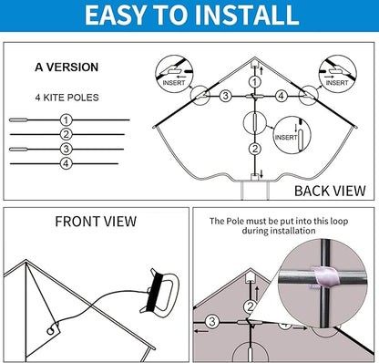 YongnKids Kite for Kids Age 4-8 8-12, Large Kites for Boys Adults Easy to Fly & Assemble, with