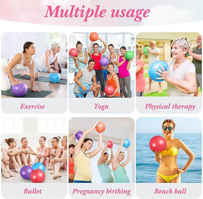Aoriher 10 Pieces 9 Inch Exercise Pilates Ball Yoga Therapy Core Ball for Yoga Stability Barre