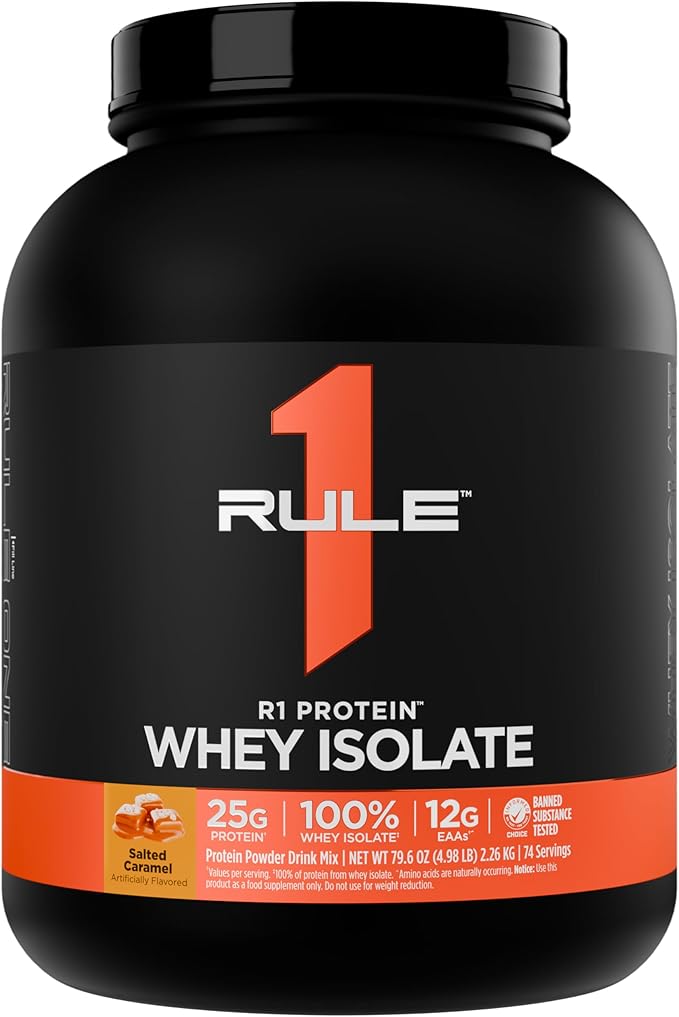 Rule 1 R1 Protein Whey Isolate - with 25g Protein & 6g BCAA Exclusively from Isolated & Hydrolyzed