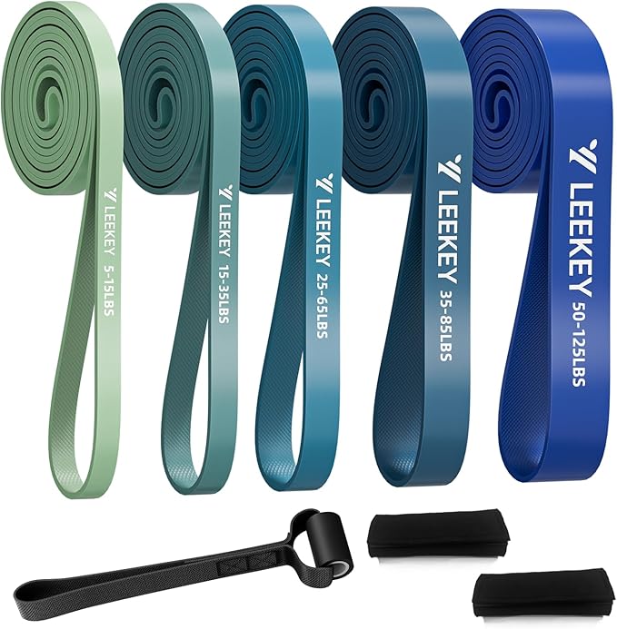LEEKEY Resistance Bands Set for Pull-Up Assistance & Full-Body Training, Multi-Level Exercise Bands