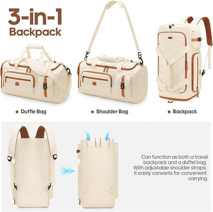 Gym Bag for Men and Women with Shoe & Laptop Compartment, 3-in-1 Sports Travel Duffel Bag