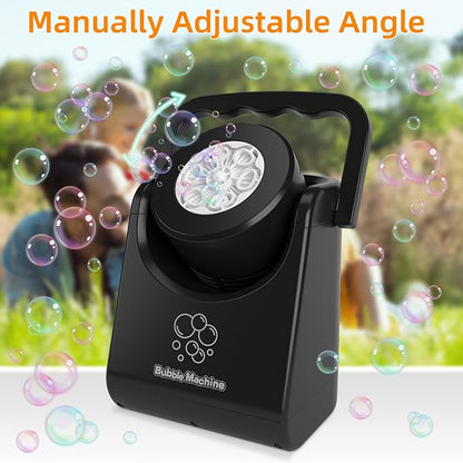 Bubble Machine for Kids Toddlers,Automatic Bubble Blower,Portable Adjustable Angle Bubble
