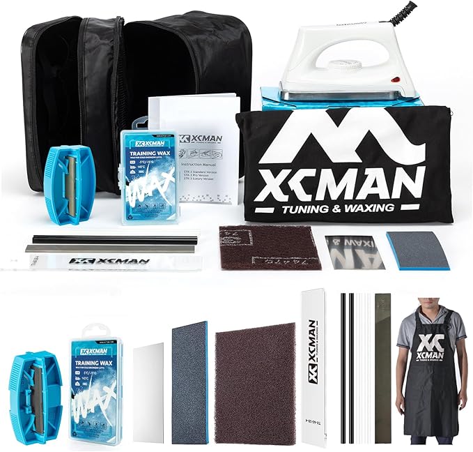 XCMAN Complete Ski Snowboard Tuning and Waxing Kit with Waxing Iron,Universal Wax,Edge