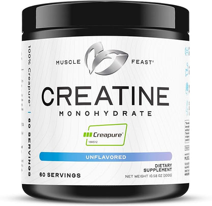 Muscle Feast Creapure Creatine Monohydrate Powder, Vegan Keto Friendly Gluten-Free, Mass Gainer