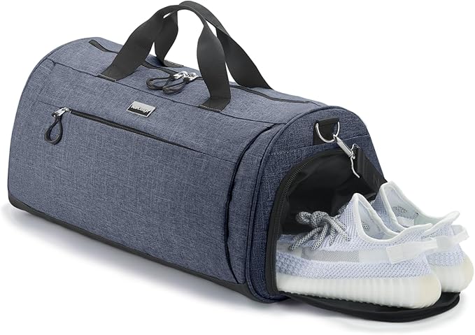 TOPDesign Gym Bag for Women & Men, Unisex Duffel Bag with Shoe Compartment & Wet Pocket for Travel
