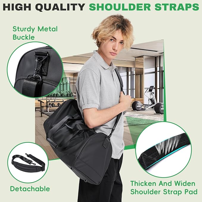Gym Bag for Men with Shoe Compartment, 33L Duffle Bag for Traveling Overnight Weekend for Adults