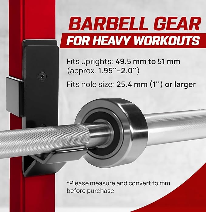 Yes4All Power Rack J-Hooks & Attachments ??Heavy Duty Barbell Holders Compatible with 2x2 & 3x3