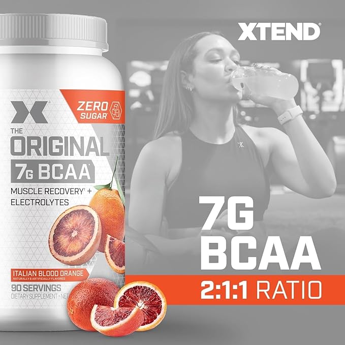 Xtend Original BCAA Powder 7g BCAA and 2.5g L-Glutamine, Sugar Free Post Workout Muscle Recovery