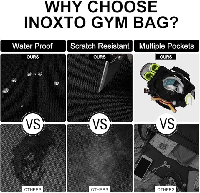 INOXTO Small Sports Gym Bag，Travel Duffel Bag with Dry Wet Pocket and Shoes Compartment for Women