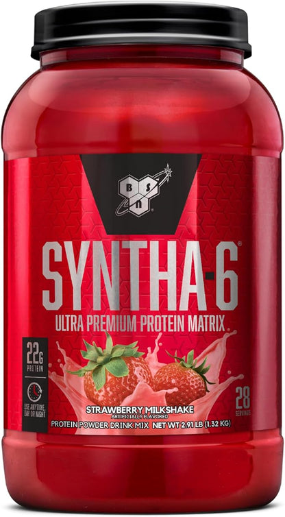 BSN SYNTHA-6 Whey Protein Powder, Strawberry Protein Powder with Micellar Casein, Milk Protein