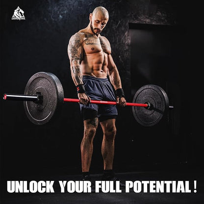 LIONSCOOL 7FT Olympic Barbell for Weightlifting, Power Lifting, 2 Inch Strength Training Bar for
