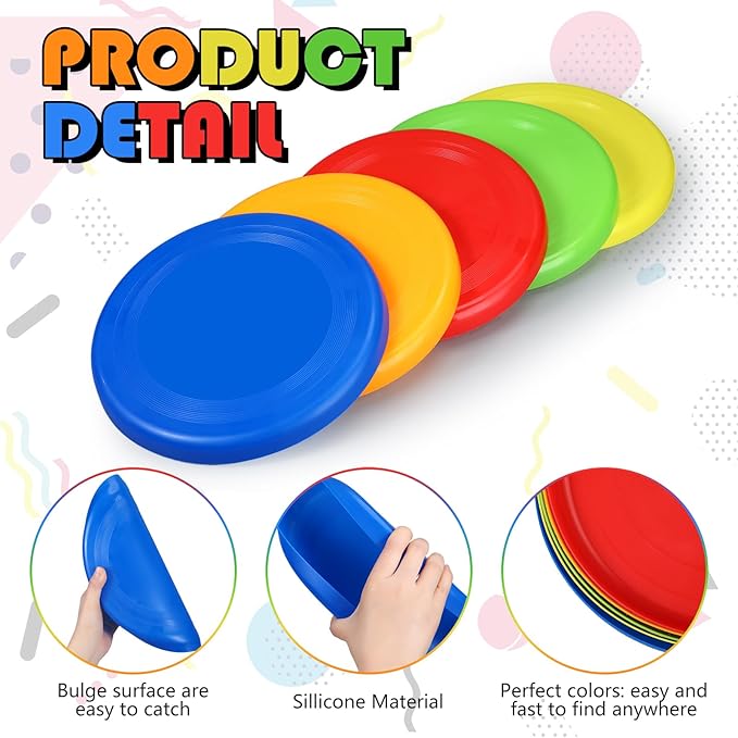 10 Pack Flying Disc Disk Flyer Disc Outdoor Training Interactive Flying Discs Bulk for Adults Dogs