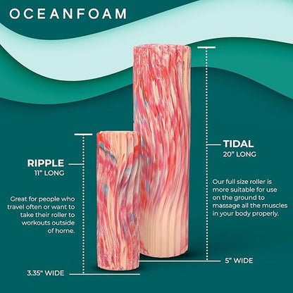Oceanfoam Tidal Roller - Cotton Candy - Muscle Massage Foam Roller for Back Pain & Stretching