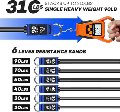 Heavy Resistance Bands for Working Out, NITEEN Resistance Bands with Handles Weight Exercise Bands