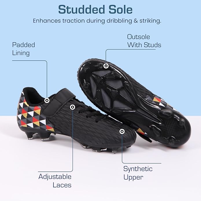 Soccer Cleats for Kids & Youth | Lightweight Football Shoes for Firm Ground | Durable Girls & Boys