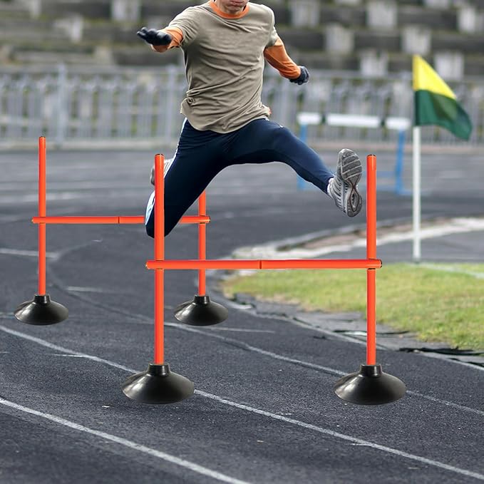 TNZMART 3.3 FT Agility Poles Adjustable Hurdles for Soccer Football Speed Training Equipment Track