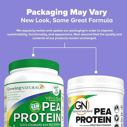 Raw Pea Protein Powder, Vegan Plant Based Protein, BCAA, Low-Carb, Low-Sugar, Vanilla Blast, 1