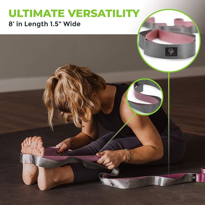 Gradient Fitness Stretching Strap for Physical Therapy, 12 Multi-Loop Stretch Strap 1.5" W x 8' L