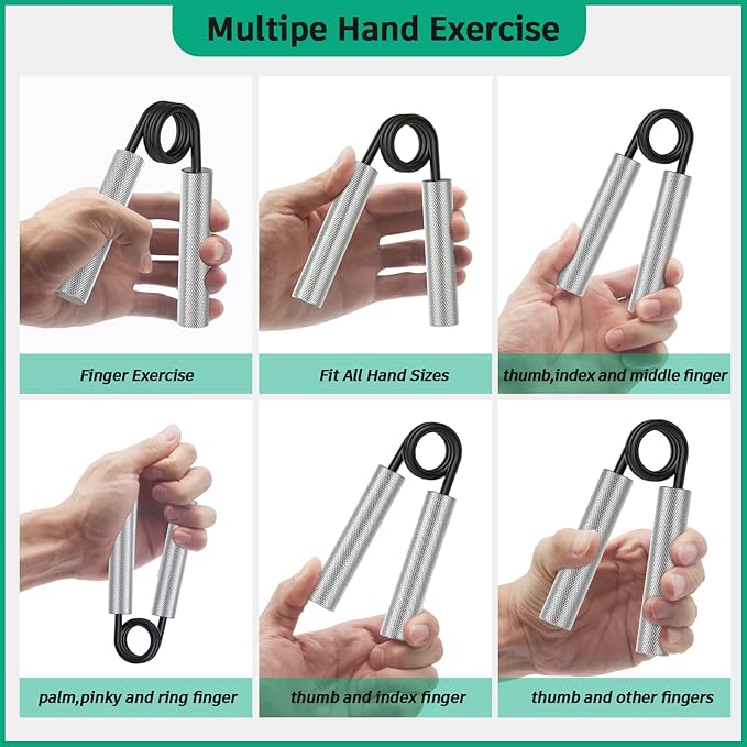 Grip Strength Trainer 4 Pack,50LB-200LB Metal Hand Grip Strengthener,Non-Slip Heavy-Duty Forearm